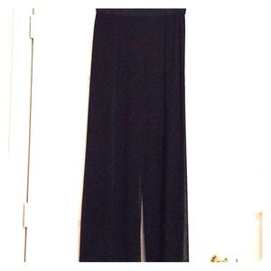 Black even wide leg pants